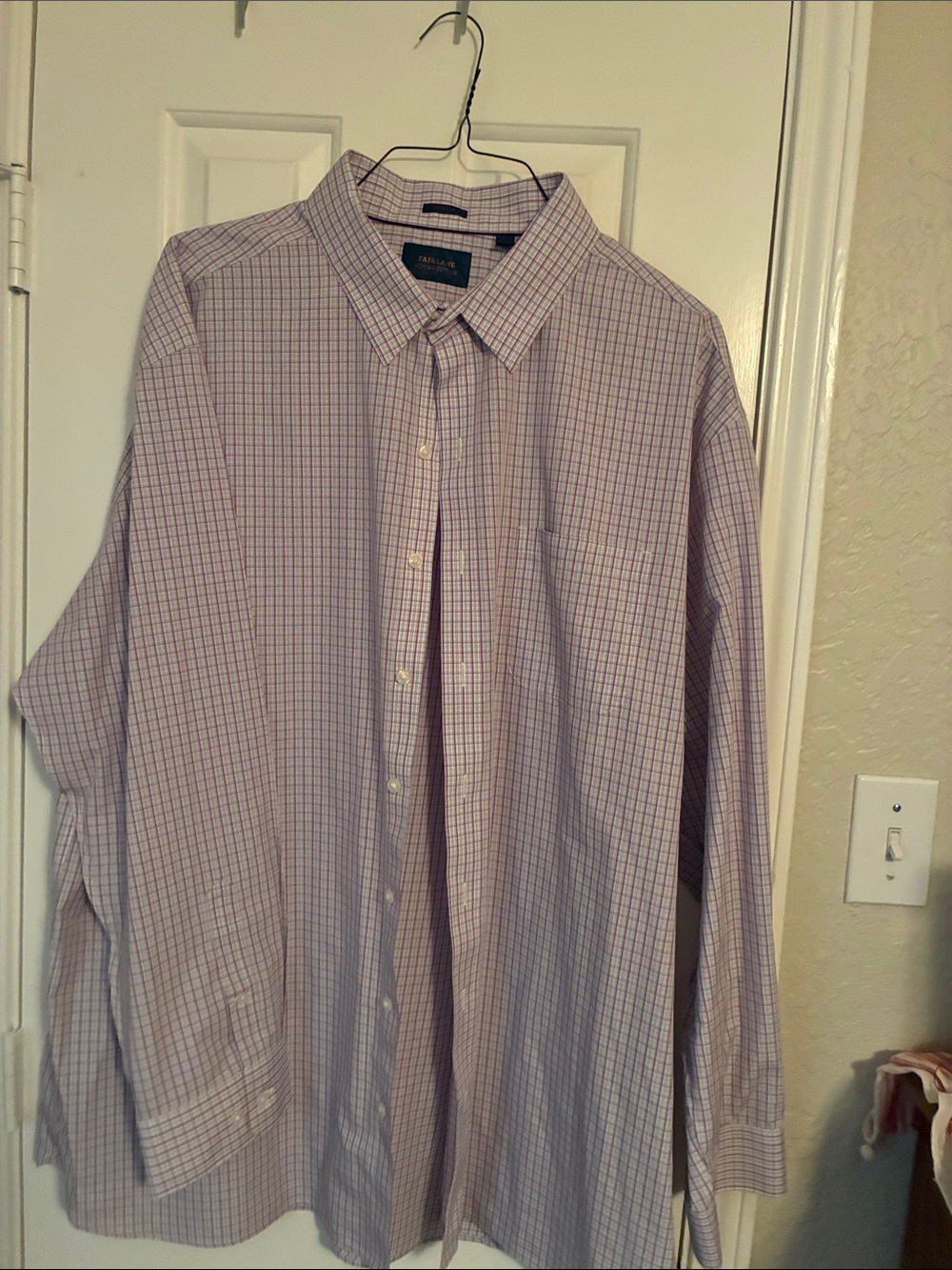 Fairlane  Purple and White Check Dress Shirt